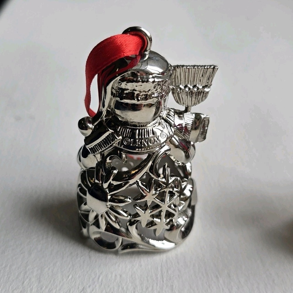Lenox Holiday "Snowmen" Silverplate Ornament Set of 3‎ - Picture 3 of 11